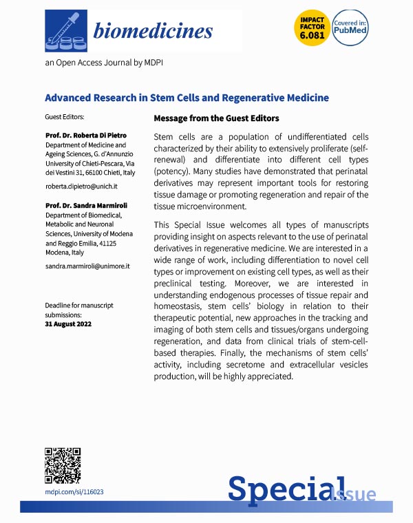 Advanced Research in Stem Cells and Regenerative Medicine